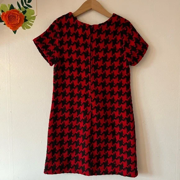 EUC Xhilaration mini dress M red and black herringbone Target a-line cap sleeve - Picture 6 of 13